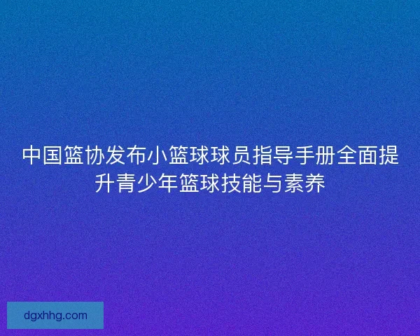 中国篮协发布小篮球球员指导手册全面提升青少年篮球技能与素养