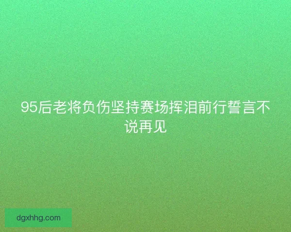 95后老将负伤坚持赛场挥泪前行誓言不说再见