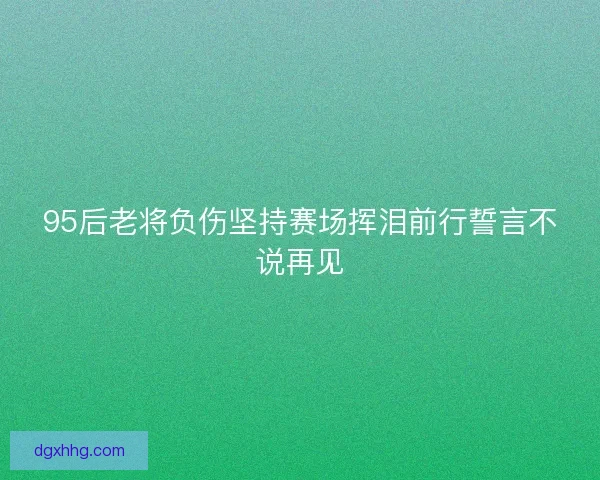 95后老将负伤坚持赛场挥泪前行誓言不说再见
